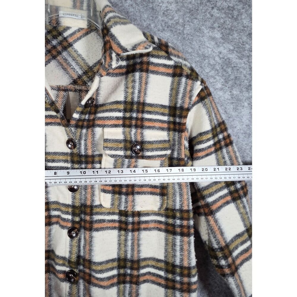 Staccato Women's Button Down Flannel Shirt-Jacket Plaid Size M - Picture 3 of 8
